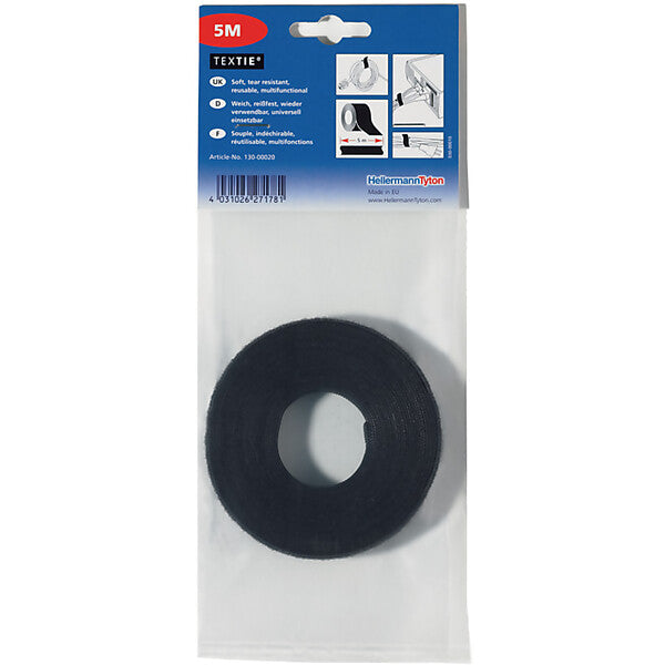 HellermannTyton Kabelbinder 13,0mm/25m schwarz Textie BK 25000x13,0